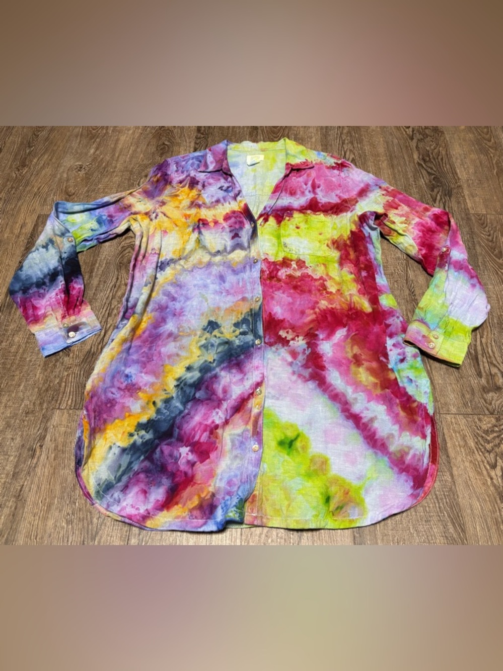 NWOT! Sigrid Olsen Tie-Dye Linen Tunic Shirt Cover-Up